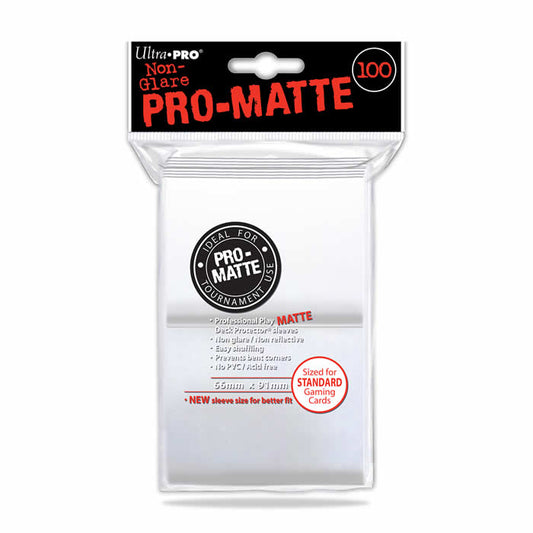 UPR84513 White Standard Card Sleeves 100 Count Pro-Matte Ultra Pro Main Image