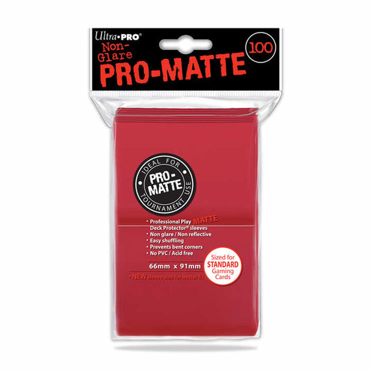 UPR84516 Red Standard Card Sleeves 100 Count Pro-Matte Ultra Pro Main Image