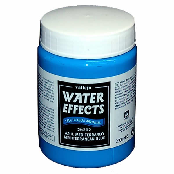 VAL26202 Water Effects Mediterranean Blue Acrylic Gel 200ml (6.75 Fl. Oz) Jar Main Image