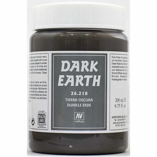VAL26218 Dark Earth Effects 200ml (6.75 Fl. Oz) Jar Vallejo Paints Main Image