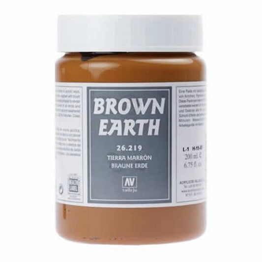 VAL26219 Brown Earth Effects 200ml (6.75 Fl. Oz) Jar Vallejo Paints Main Image
