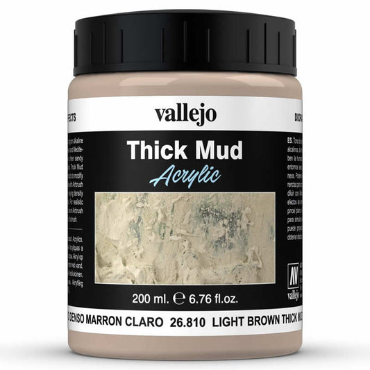 VAL26810 Light Brown Thick Mud Texture 200ml (6.76oz) Vallejo Main Image