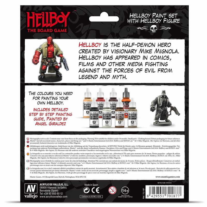 VAL70187 Acrylic Color Paint Set  for Hellboy The Board Game Vallejo Paints 2nd Image