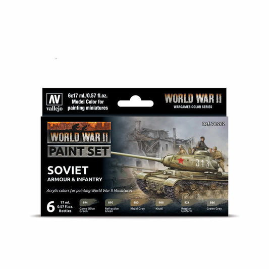 VAL70202 Soviet Armour And Infantry Acrylic Color Set Vallejo Main Image