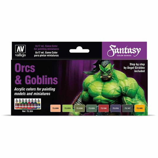 VAL72304 Orcs and Goblins Fantasy Color Series Acrylic Paint Set Vallejo Main Image