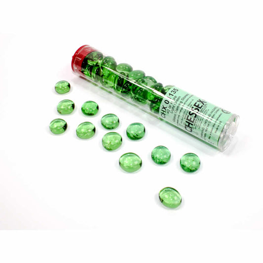 WCX01135 Crystal Light Green Gaming Stones 12 - 14mm (40 or More) Chessex Main Image