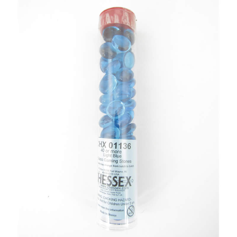 WCX01136 Crystal Light Blue Gaming Stones 12 - 14mm (40 or More) Chessex 2nd Image