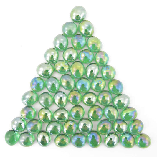 WCX01175 Crystal Green Iridized Gaming Stones 12 - 14mm (40 or More) Chessex Main Image