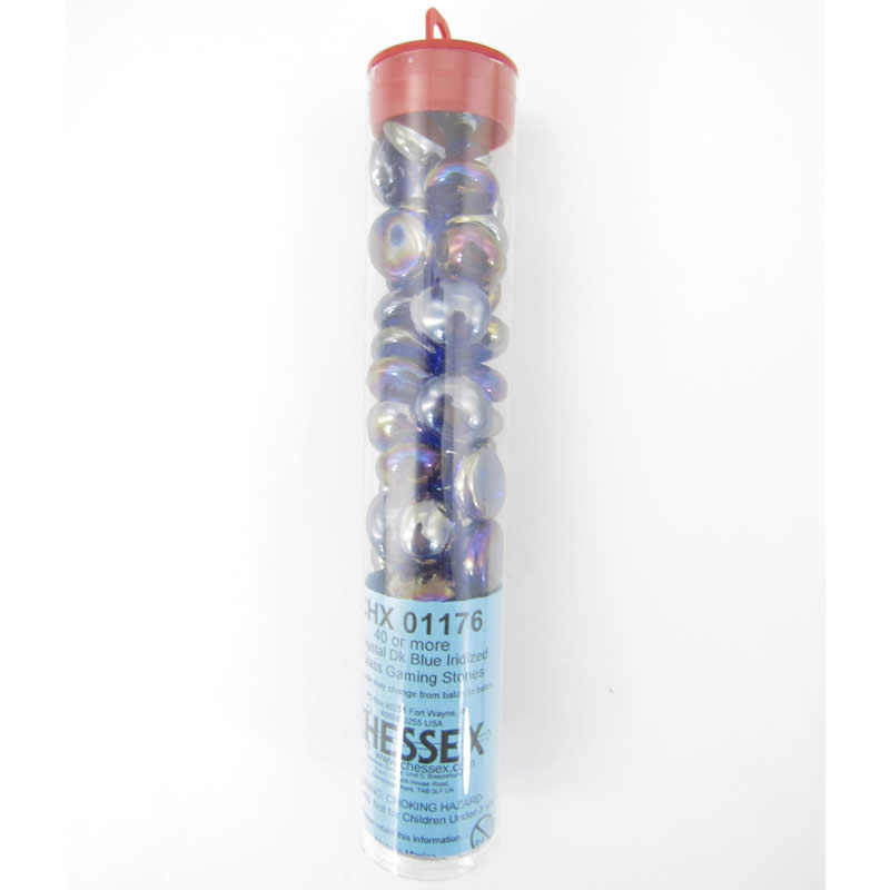 WCX01176 Crystal Dark Blue Iridized Gaming Stones 12 - 14mm (40 or More) Chessex 2nd Image
