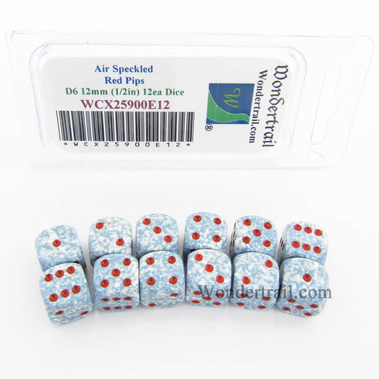 WCX25900E12 Air Speckled Dice Red Pips D6 12mm Pack of 12 Main Image