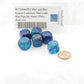 WCX26663E6 Blue and Blue Gemini Luminary Dice Light Blue Pips D6 16mm (5/8in) Pack of 6 2nd Image