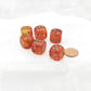 WCX26668E6 Red and Yellow Gemini Translucent Dice Gold Pips D6 16mm (5/8in) Pack of 6 Main Image