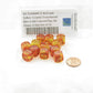 WCX26868E12 Red and Yellow Gemini Translucent Dice Gold Colored Pips D6 12mm (1/2in) Set of 12 2nd Image