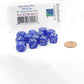 WCX27876E12 Blue Velvet Dice Silver Pips 12mm (1/2in) D6 Pack of 12 2nd Image