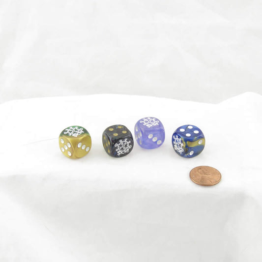 WCXCV0130E4 Sick Dice Assorted Colors with Pips 16mm (5/8in) D6 Pack of 4 Main Image