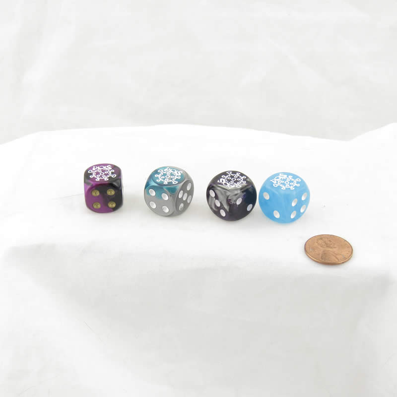 WCXCV0130E4 Sick Dice Assorted Colors with Pips 16mm (5/8in) D6 Pack of 4 4th Image