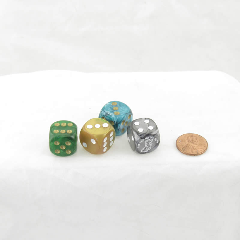 WCXCV0135E4 Are You Kitten Me Dice Assorted Colors with Pips 16mm (5/8in) D6 Pack of 4 Main Image