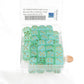 WCXDB1675E50 Light Green Borealis Dice Luminary Gold Pips 16mm D6 Set of 50 2nd Image