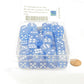 WCXDB1686E50 Sky Blue Borealis Dice Luminary White Pips 16mm (5/8 inch) D6 Set of 50 2nd Image