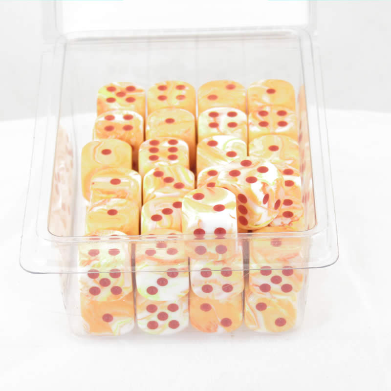 WCXDF1253E50 Sunburst Festive Dice with Red Pips 12mm (1/2in) D6 Pack of 50 2nd Image