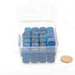 WCXDG1263E50 Blue and Blue Gemini Luminary Dice with Light Blue Pips D6 12mm (1/2in) Pack of 50 Main Image