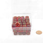 WCXDG1267E50 Red and Violet Translucent Gemini Dice Gold Pips D6 12mm (1/2in) Pack of 50