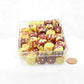 WCXDG1650WE50 Red and Yellow Gemini Dice with White Pips D6 16mm (5/8in) Bulk Pack of 50 Main Image