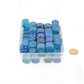 WCXDG1663E50 Blue and Blue Gemini Luminary Dice Light Blue Pips D6 16mm (5/8in) Pack of 50