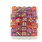 WCXDG1667E50 Red and Violet Translucent Gemini Dice Gold Pips D6 16mm (5/8in) Pack of 50