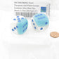 WCXDG3065E2 Pearl Turquoise and White Gemini Luminary Dice Blue Pips 30mm (1.18in) D6 Pack of 2 2nd Image