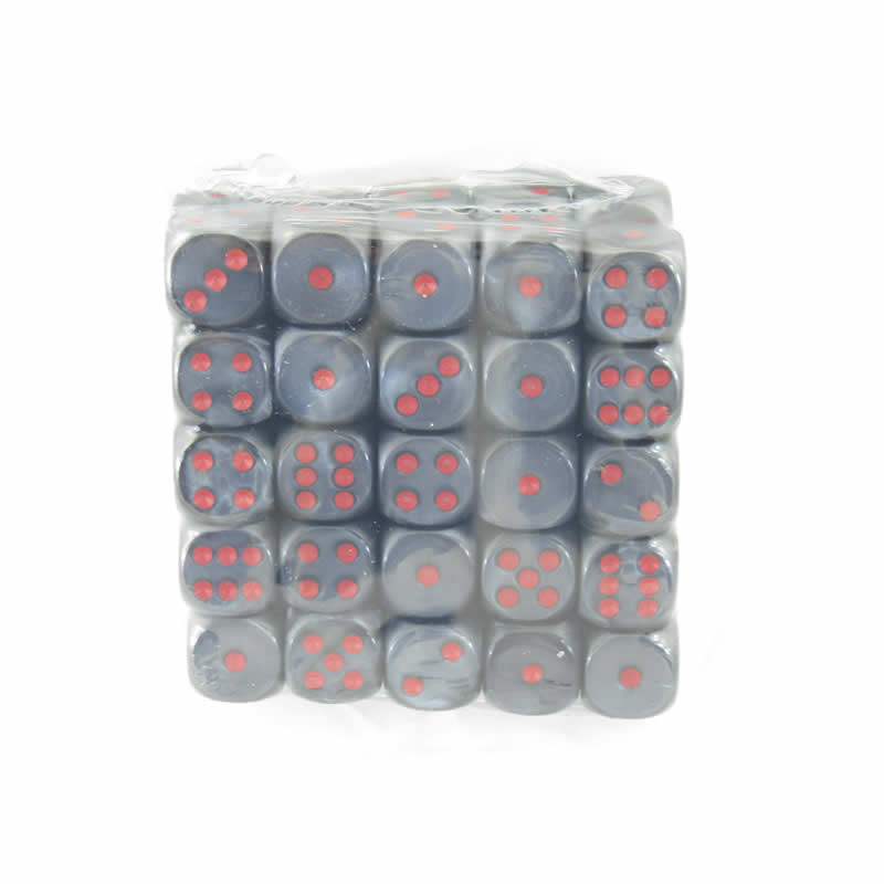 WCXDL1628E50 Black Velvet Dice Red Pips D6 16mm (5/8in) Bulk Pack of 50 Main Image