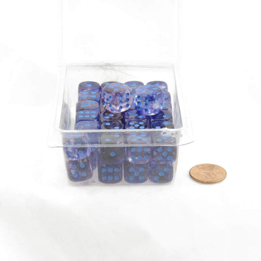 WCXDN1257E50 Nocturnal Nebula Dice Luminary with Blue Pips 12mm (1/2in) D6 Set of 50 Main Image