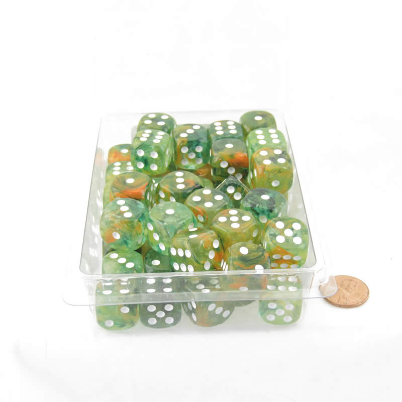 WCXDN1655E50 Spring Nebula Dice Luminary with White Pips 16mm (5/8in) D6 Set of 50 Main Image