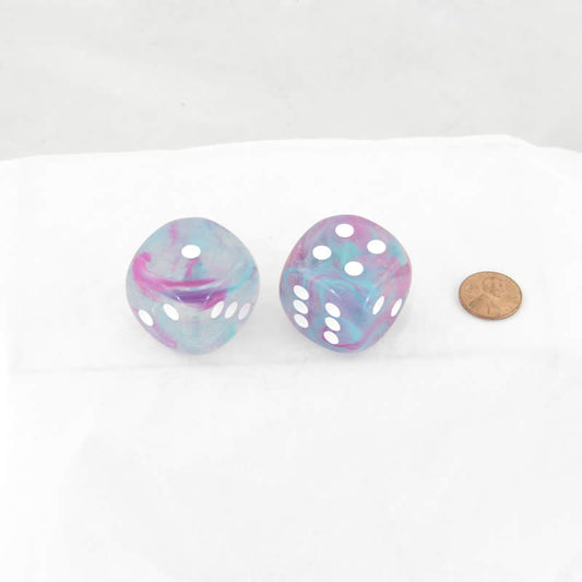 WCXDN3045E2 Wisteria Nebula Luminary Dice White Pips D6 30mm (1.18in) Pack of 2 Main Image