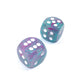WCXDN3045E2 Wisteria Nebula Luminary Dice White Pips D6 30mm (1.18in) Pack of 2 3rd Image