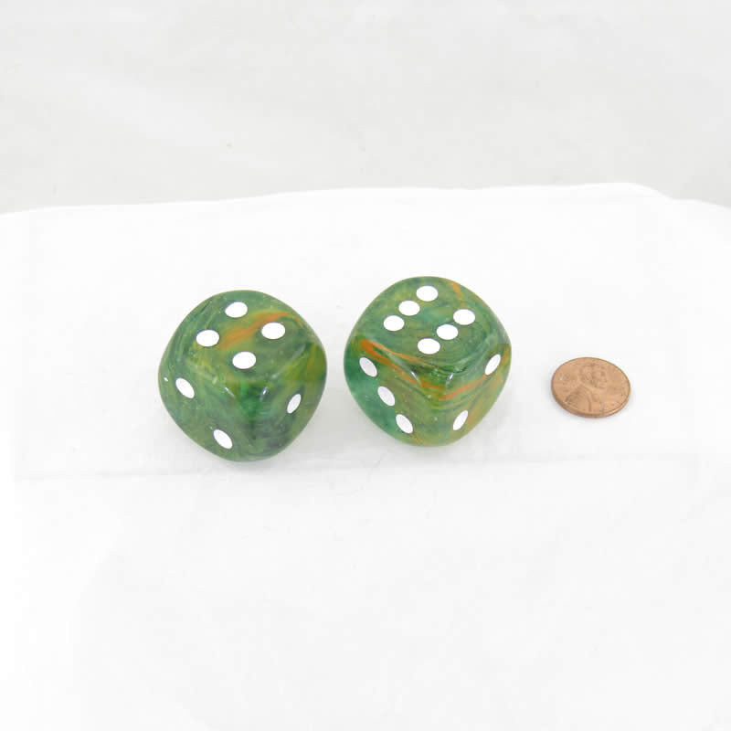 WCXDN3055E2 Spring Nebula Luminary Dice White Pips D6 30mm (1.18in) Pack of 2 Main Image