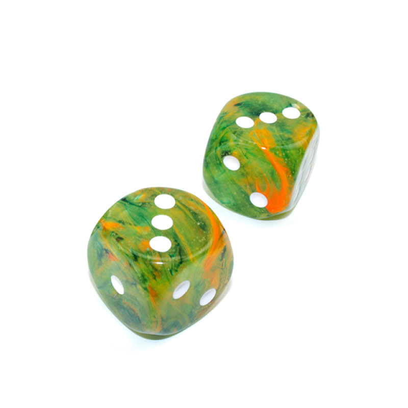 WCXDN3055E2 Spring Nebula Luminary Dice White Pips D6 30mm (1.18in) Pack of 2 3rd Image