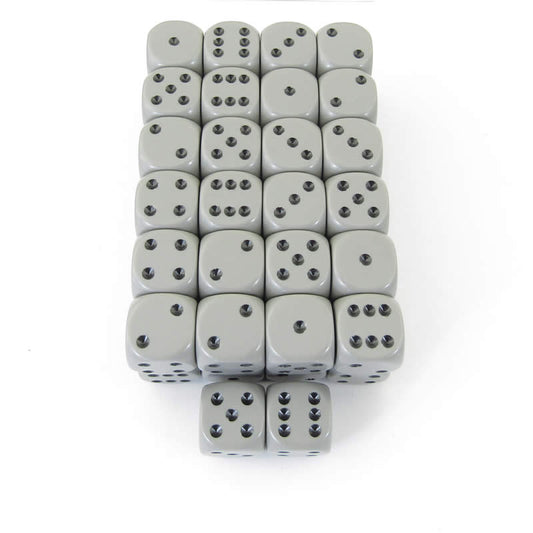 WCXDQ1610E50 Dark Grey Opaque Dice Black Pips D6 16mm Pack Of 50 Main Image