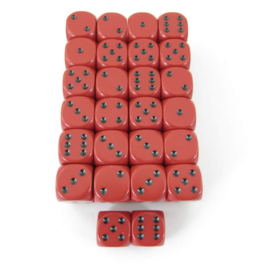 WCXDQ1614E50 Red Opaque Dice Black Pips D6 16mm (5/8in) Pack Of 50 Main Image