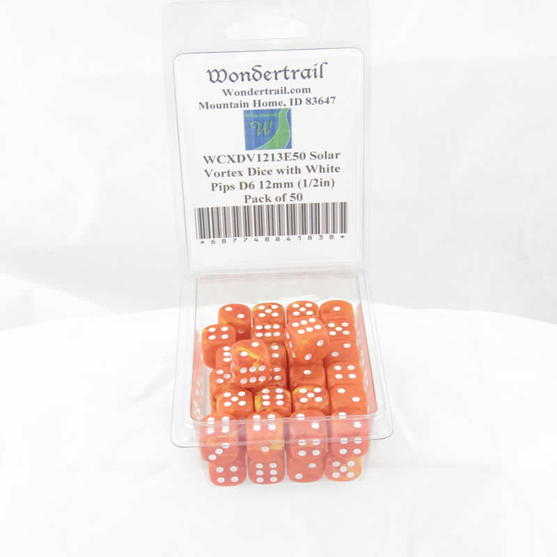 WCXDV1213E50 Solar Vortex Dice with White Pips D6 12mm (1/2in) Pack of 50 Main Image