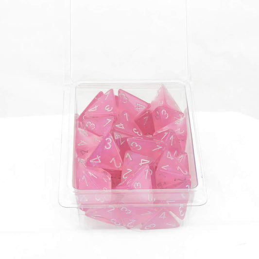 WCXPB0484E50 Pink Borealis Dice Luminary Silver Numbers D4 16mm Pack of 50 Main Image