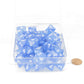 WCXPB0886E50 Sky Blue Borealis Dice Luminary White Numbers D8 Aprox 16mm Pack of 50 Main Image