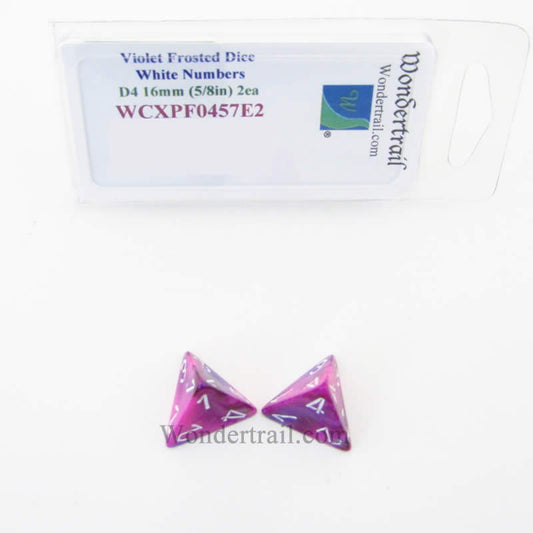 WCXPF0457E2 Violet Festive Dice White Numbers D4 16mm Pack of 2 Main Image