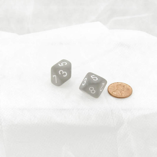 WCXPF1008E2 Smoke Frosted Dice White Numbers D10 16mm Pack of 2 Main Image
