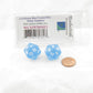WCXPF2016E2 Caribbean Blue Frosted Dice White Numbers D20 16mm Pack of 2 2nd Image