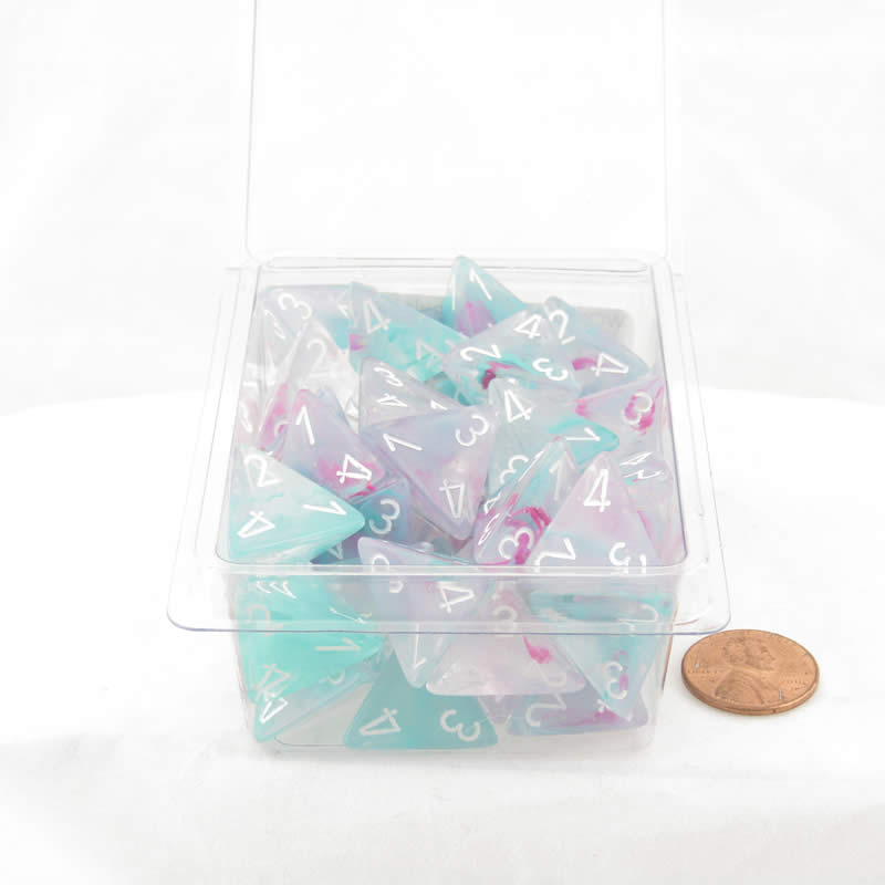 WCXPN0445E50 Wisteria Nebula Luminary Dice White Numbers 16mm (5/8in) D4 Set of 50 Main Image