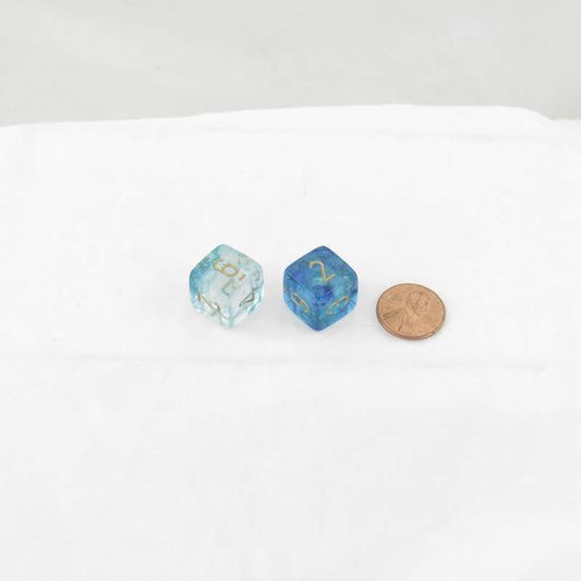 WCXPN0656E2 Oceanic Nebula Luminary Dice Gold Numbers 16mm (5/8in) D6 Set of 2 Main Image
