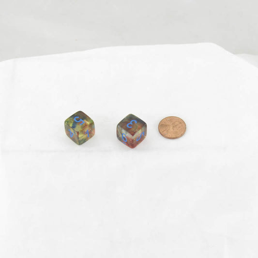 WCXPN0659E2 Primary Nebula Luminary Dice Blue Numbers 16mm (5/8in) D6 Set of 2 Main Image