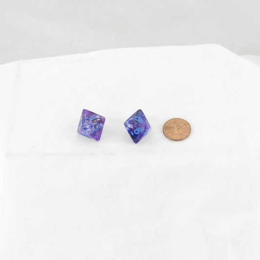 WCXPN0857E2 Nocturnal Nebula Luminary Dice Blue Numbers 16mm (5/8in) D8 Set of 2 Main Image