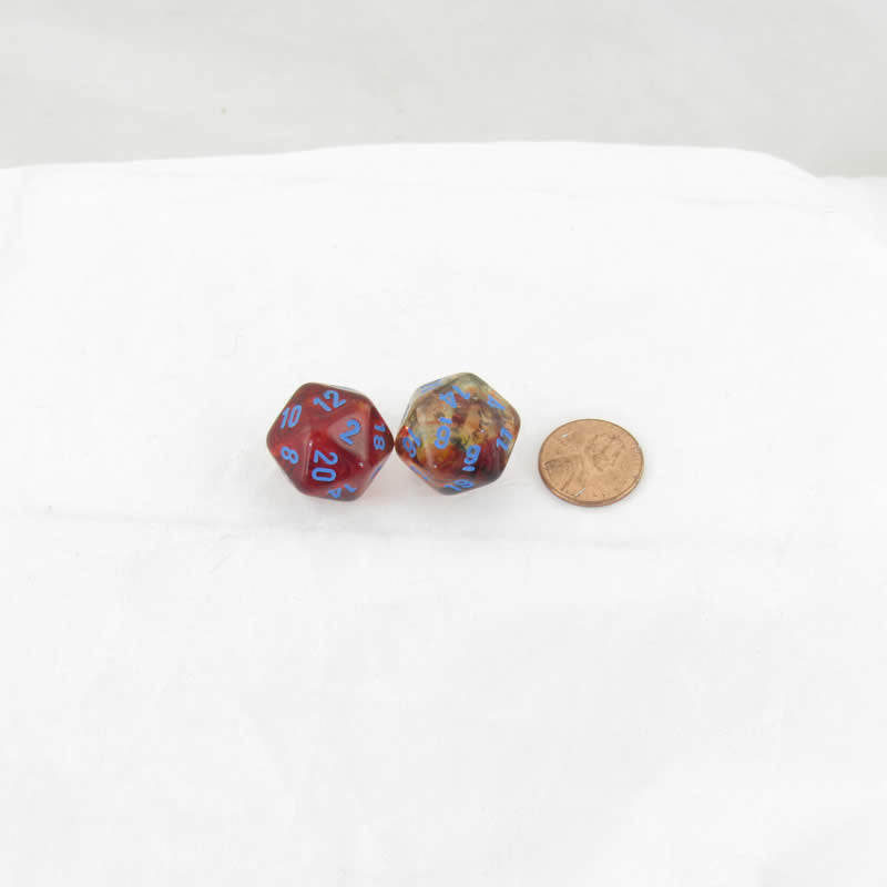 WCXPN2059E2 Primary Nebula Luminary Dice Blue Numbers 16mm (5/8in) D20 Set of 2 Main Image
